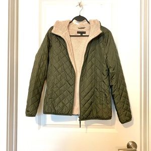 Dark Olive Green Uniqlo Women’s Sherpa Jacket